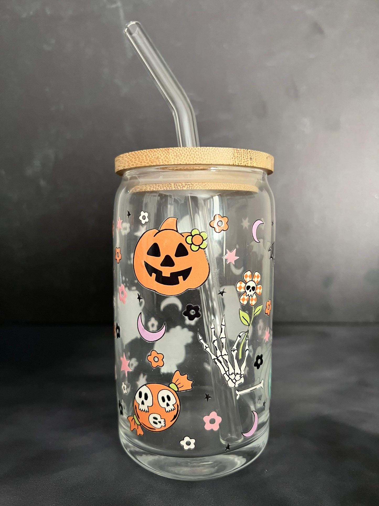 Pastel Spooky 16oz Glass Tumbler
