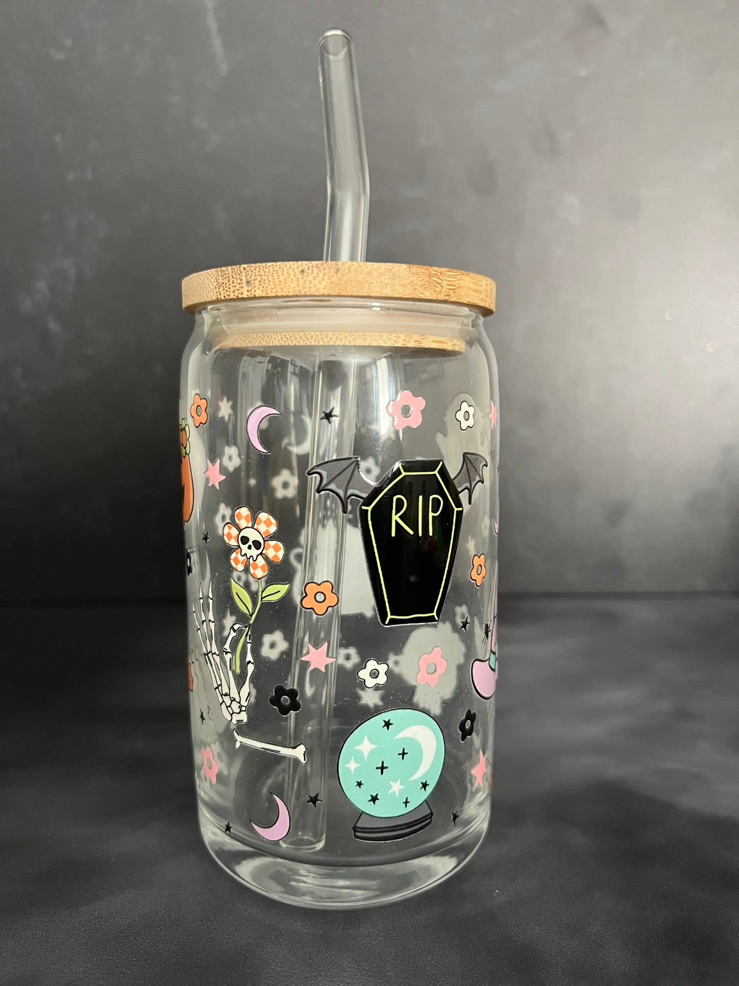 Pastel Spooky 16oz Glass Tumbler