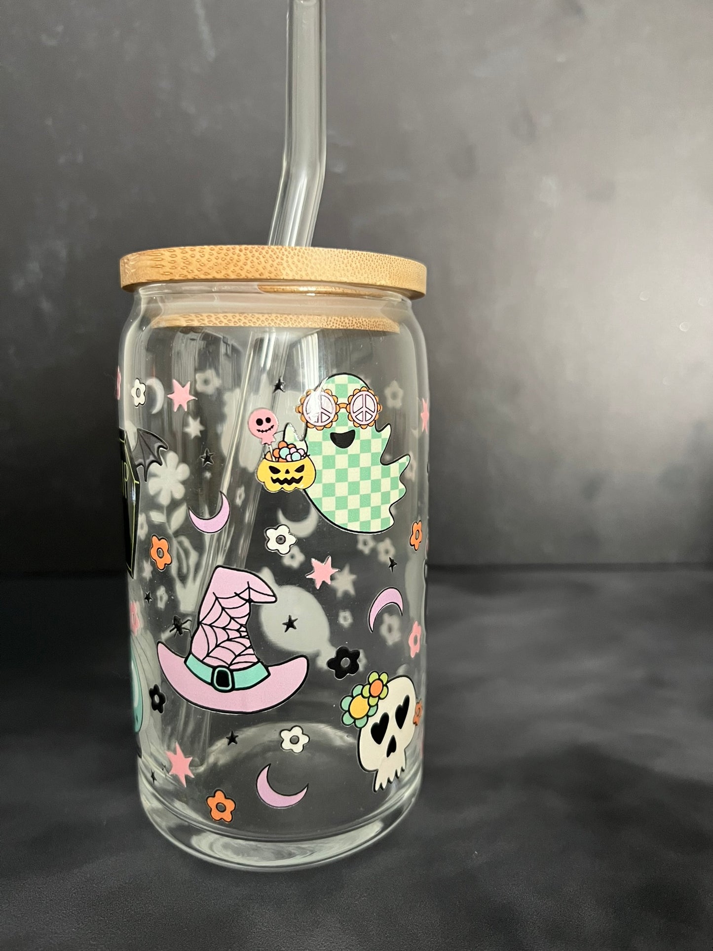 Pastel Spooky 16oz Glass Tumbler