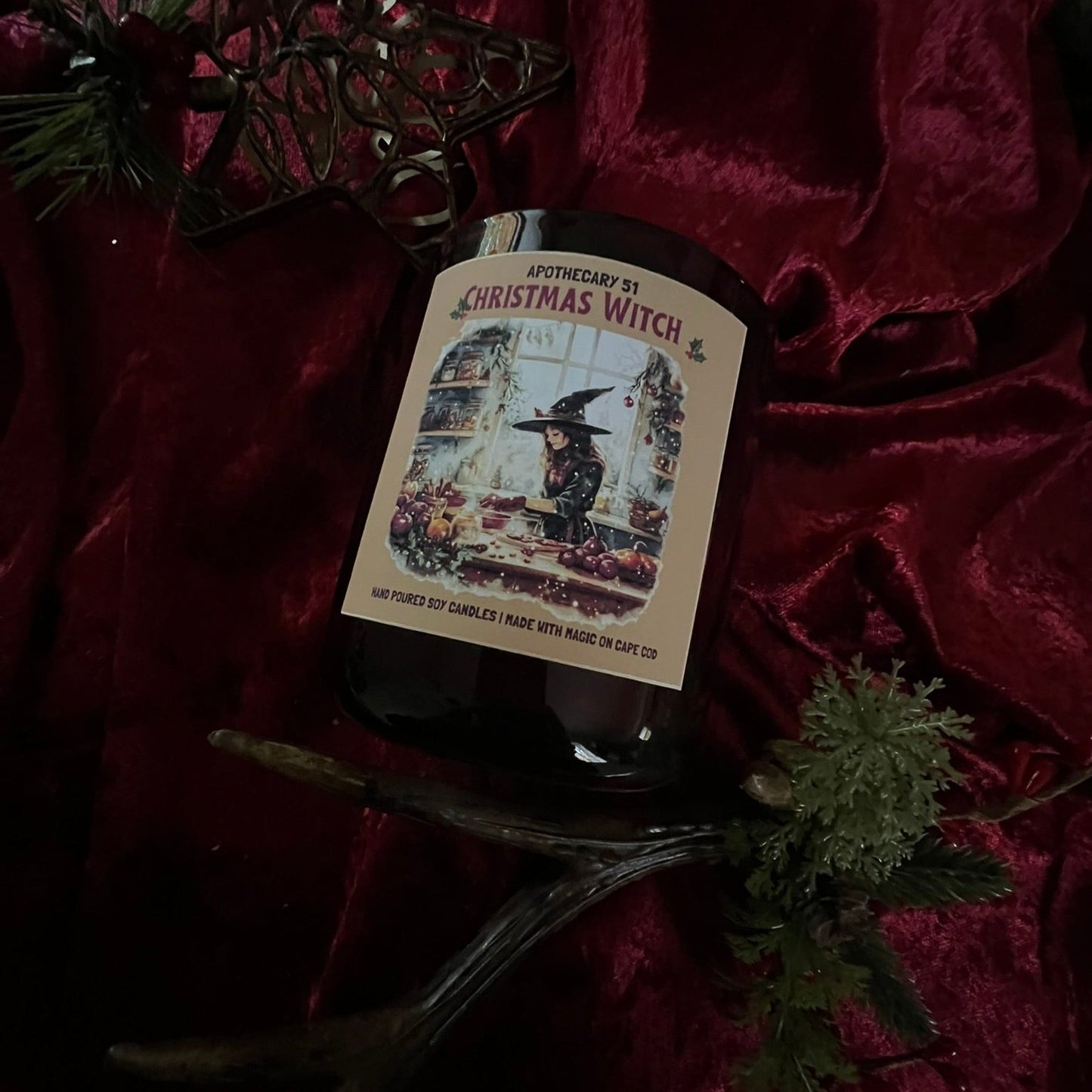 Christmas Witch Wood Wick Candle