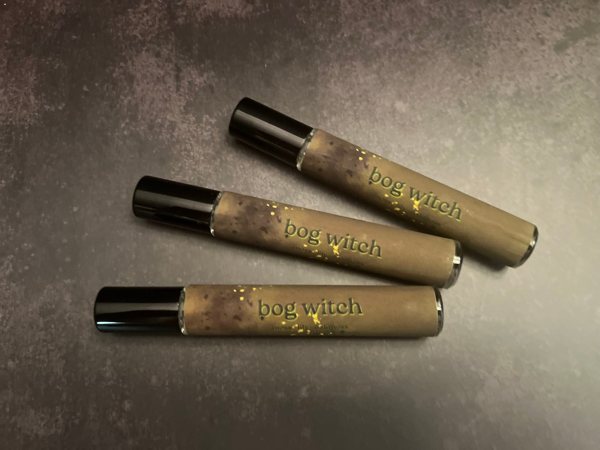 Suggestion


Three 'Bog Witch' perfume bottles on a textured gray surface